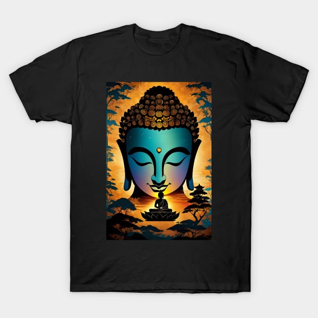 Gautam Buddha meditation art T-Shirt by Spaceboyishere